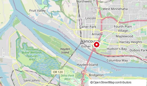 Map of the Vancouver, Washington service area