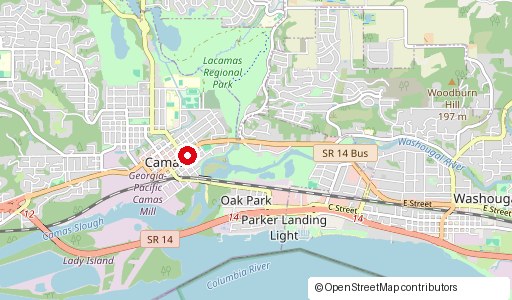 Map centered on Project location in Camas, WA