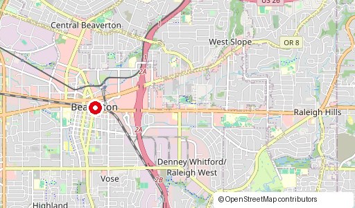 Map centered on Project location in Beaverton, OR