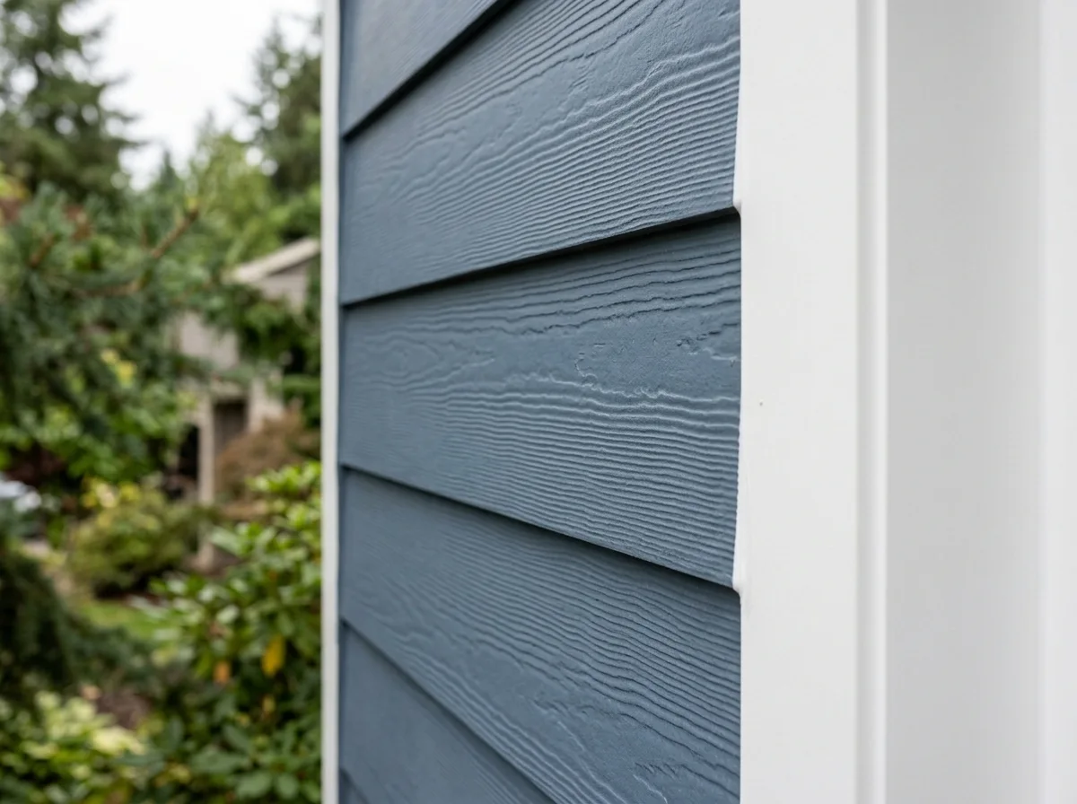 Close-up of fiber cement siding texture and installation